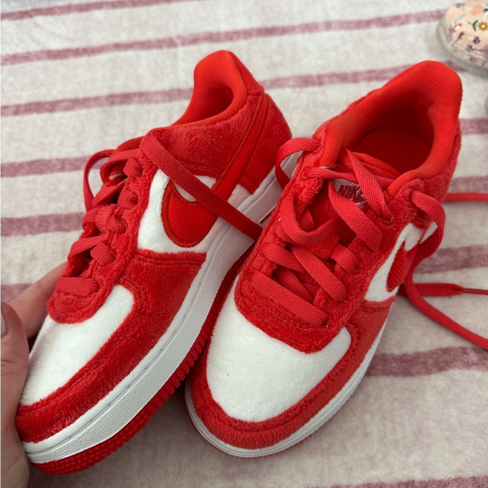Nike Kids Vibrant Red and White Sneakers